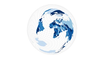 World Map. Wiechel projection. Loopable rotating map of the world. Creative footage.