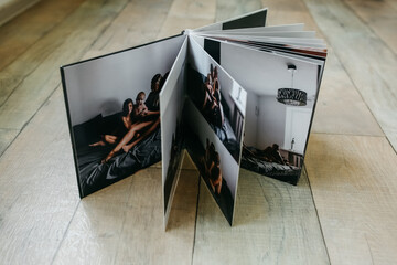 example of a family photo book, high-quality photo print, spread of the book, store memories beautifully in a family album