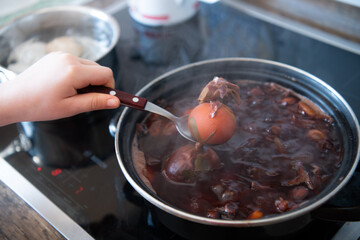 Easter colorful eggs. Colored Egg Holiday border art design