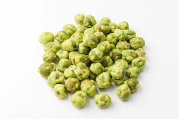 Horseradish beans on white background