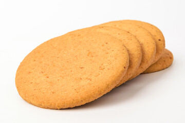 Wheat biscuits on a white background
