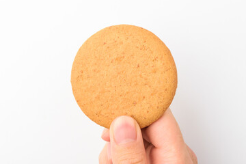 Wheat biscuits on a white background