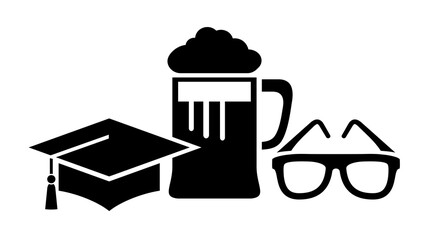 Happy students day funny vector icon