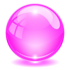 Pink glass ball vector illustration