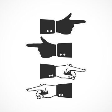 Hand and pointind finger vector icon