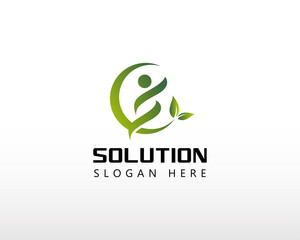 solution logo nature solution design creative beauty simple
