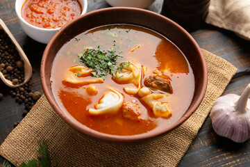 Uzbek chuchvara is a kind of dumpling popular in Central Asia.