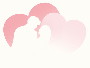 illustration of couple kissing