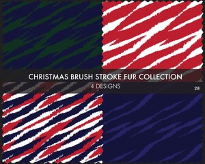 Christmas Brush Stroke Fur Seamless Pattern Collection
