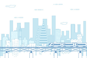 City real estate urban landscape background flat design concept icon template vector illustration