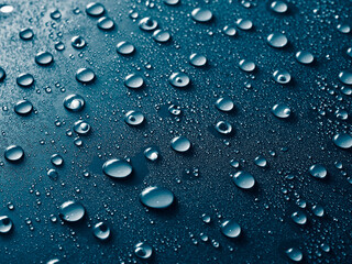 Water drops on blue background.