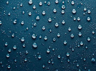 Water drops on blue background.