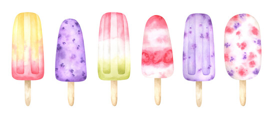 Watercolor Popsicles Set