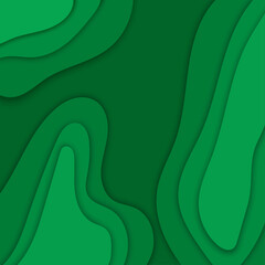 paper cut background green vector illustration 