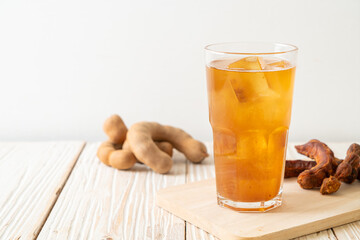Delicious sweet drink tamarind juice and ice cube