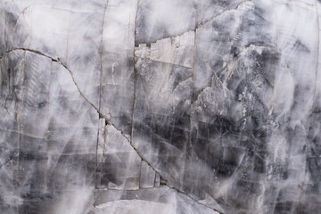 Background of a cracked black and white marble