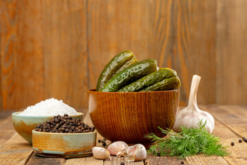Pickled cucumber on white background