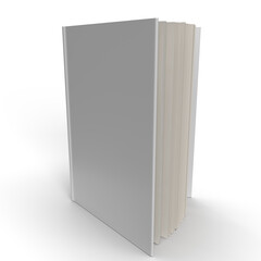 Blank book with pages over white background