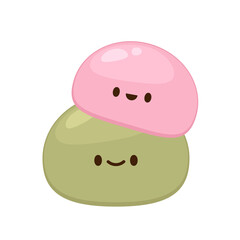 Mochi character design. wallpaper. free space for text. Mochi vector.