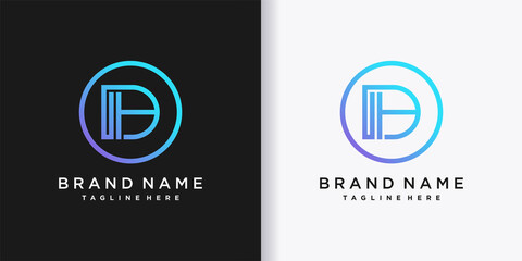 Brand logo design letter d with creative circle concept part six