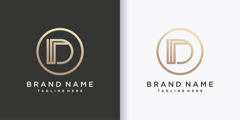 Brand logo design letter d with creative circle concept part nine