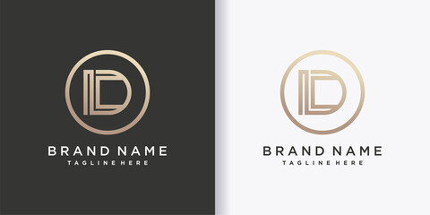 Brand logo design letter d with creative circle concept part ten