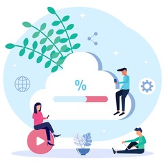 Illustration vector graphic cartoon character of cloud storage
