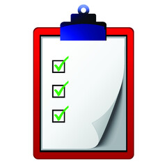 Illustration of clipboard on the white background