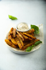 Roasted sweet potato with sauce