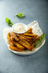 Roasted sweet potato with sauce