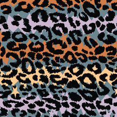 Abstract animal skin leopard seamless pattern design. Jaguar, leopard, cheetah, panther fur. Seamless camouflage background for fabric, textile, design, cover, wrapping.