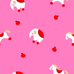 seamless vector pattern background kids toys pink