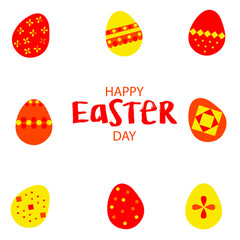 Happy Easter day background vector illustration with Easter Eggs. For banners, posters, cover design templates, social media, wallpapers.