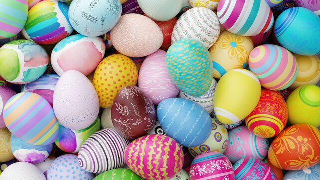 Bunter Ostereier Muster Hintergrund zu Ostern