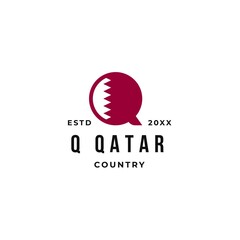 Q qatar logo badge with qatar flag highlight