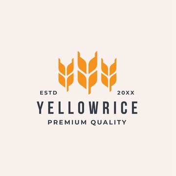 Yellow rice wreath logo with minimalist design