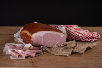 easter ham with slices