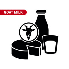 Vector image. Goat milk icon.