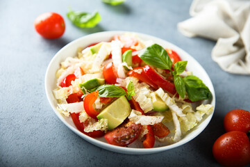 Chinese cabbage salad with avocado