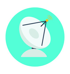 Satellite Dish Colored Vector Icon
