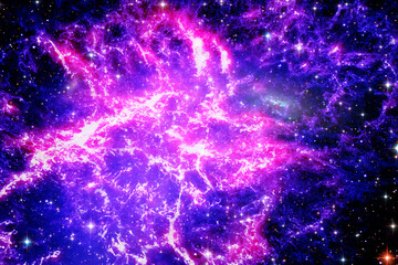 Starfield, galaxies and flares. The elements of this image furnished by NASA.