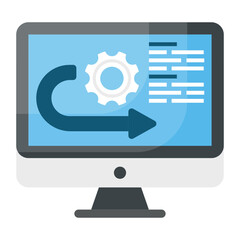 Code Review Concept, Revise Logic Vector Color Icon Design, Software and web development symbol on white background, Computer Programming and Coding stock illustration
