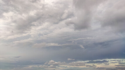 Obraz premium Stormy grey epic cloudscape sky. Moody dramatic scenic clouds view, atmosphere in Greece