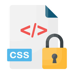 Source Code Locked Concept, protected objects Vector Color Icon Design, Software and web development symbol on white background, Computer Programming and Coding stock illustration