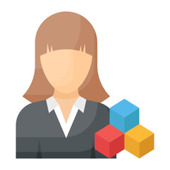 Solution Architect Concept, Project Manager Vector Color Icon Design, Software and web development symbol on white background, Computer Programming and Coding stock illustration