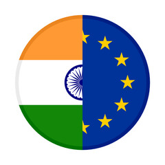 round icon with india and european union flags