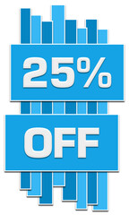 Discount Twenty Five Percent Off Blue Vertical Squares Boxes 