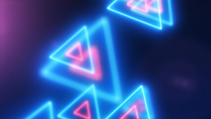 Triangles Neon Glow Promotion Background