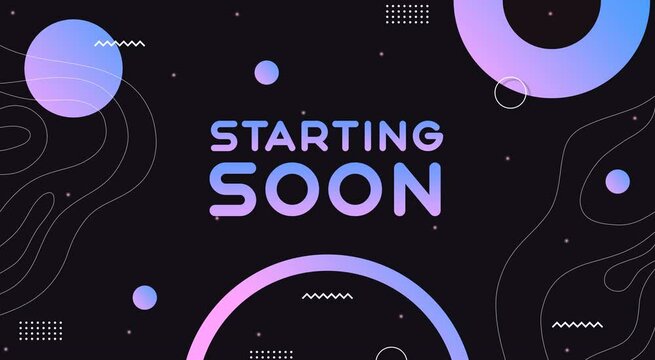 Animated Twitch Screens Cute Neon for Stream - Starting soon.Media background. Twitch package overlays, panels. Twitch screens. Overlay for stream. Animated background for stream on twitch or youtube.