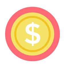 Obraz premium Dollar Sign Colored Vector Icon 